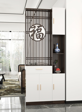 福气满堂 高档实木屏风隔断客厅简约现代入户进门正对大门玄关柜