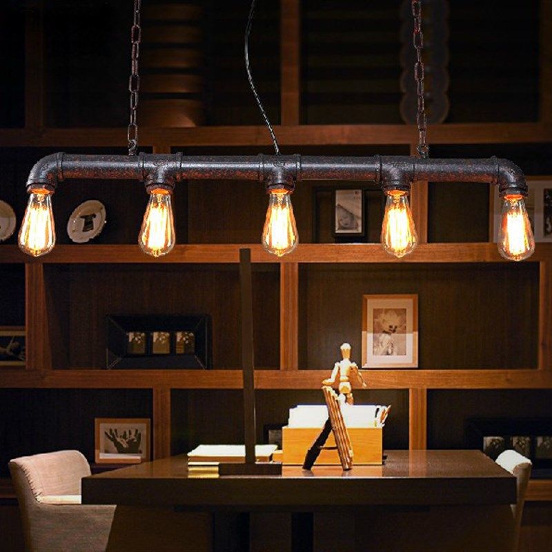 创意水管吊灯美式复古铁艺工业风餐厅咖啡厅网吧酒吧台服装店灯具,家装灯饰光源,客厅吊灯,淘宝优惠券,粉丝福利购,淘宝优惠卷