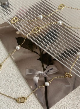 高级感时尚长款猪鼻子珍珠项链 小众设计甜酷锁骨链气质百搭项链