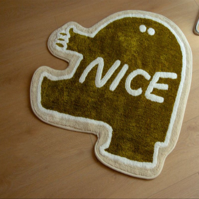 卡通植绒地垫家用加厚不规则吸水耐脏脚垫浴室卫生间厕所防滑垫子