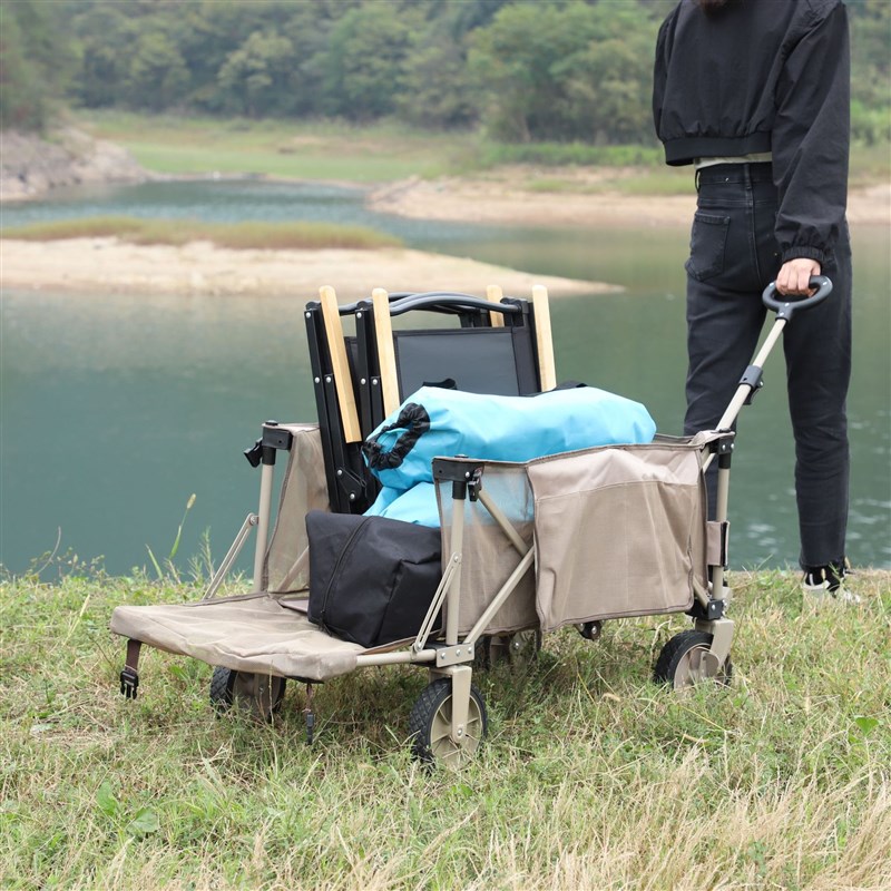 户外野餐营地推车便携式折叠聚拢型小推车便携式买菜拉货摆摊拖车