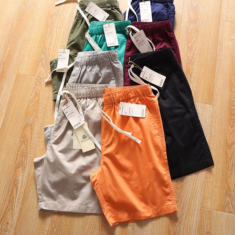 日单试衣间新品薄款快干纯棉松紧腰五分裤男纯色休闲短裤夏季裤子,男装,短裤,淘宝优惠券,粉丝福利购,淘宝优惠卷