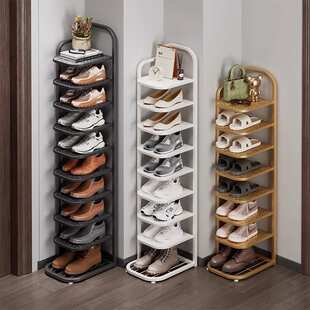 鞋架家用门口多层简易小窄置物架出租房宿舍省空间铁艺折叠鞋柜子