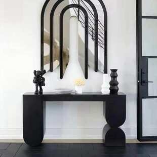 意式极简玄关桌简约创意走廊入户端景台侘寂设计师中古风门厅条案