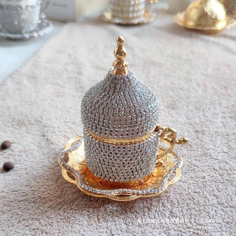 土耳其金色咖啡杯子浓缩手冲欧式宫廷钻手工60ml配碟默认项无风