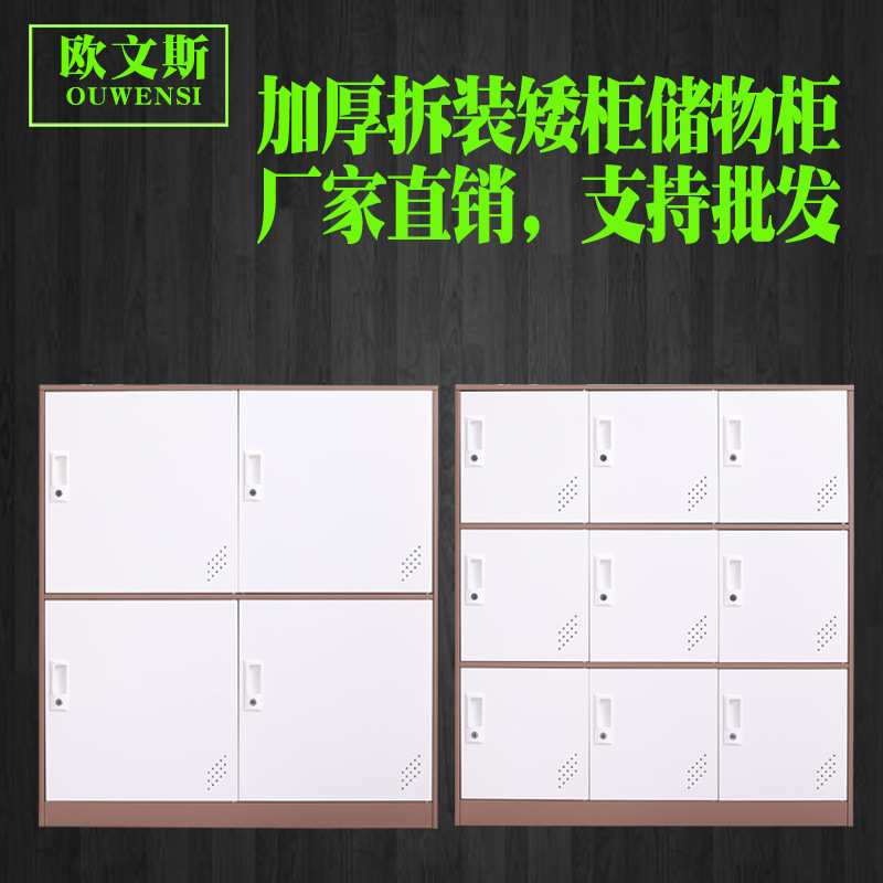 钢制小9门矮柜小6门铁皮更衣柜学生书包柜家用储物鞋柜多用存包柜