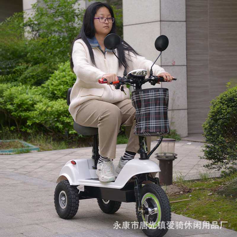 可折叠老年代步车电动三轮车买菜接送电瓶车锂电双座踏板车便携