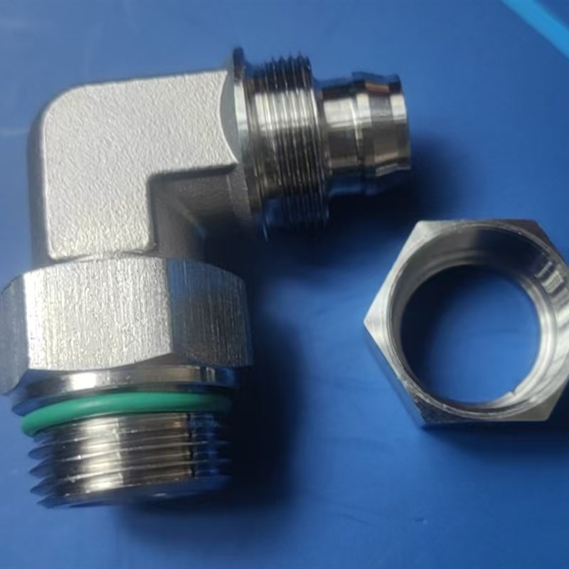 不锈钢304快拧接头万向锁母直角G螺纹旋转气管接头带O圈ABL8-G1/4