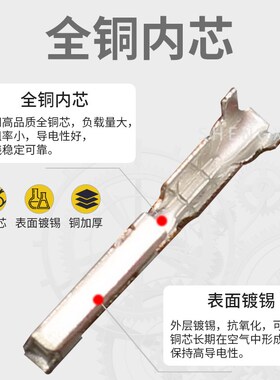 DJ624Y-0.6A汽车端子0.6系列插簧 SWPR-001-P025接线铜端子JST母