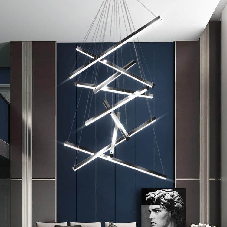 复式楼梯吊灯 简约现代别墅挑空客厅极简创意个性长条led线条灯具,鲜花速递/花卉仿真/绿植园艺,割草机/草坪机,淘宝优惠券,粉丝福利购,淘宝优惠卷