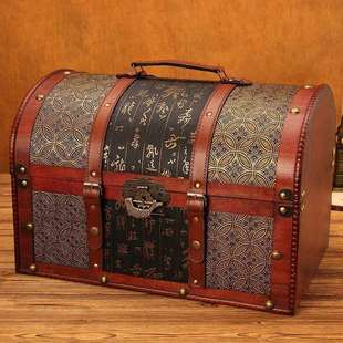 大号木箱子带锁复古床底玩具收纳箱上锁的储物箱百宝箱整理箱有盖