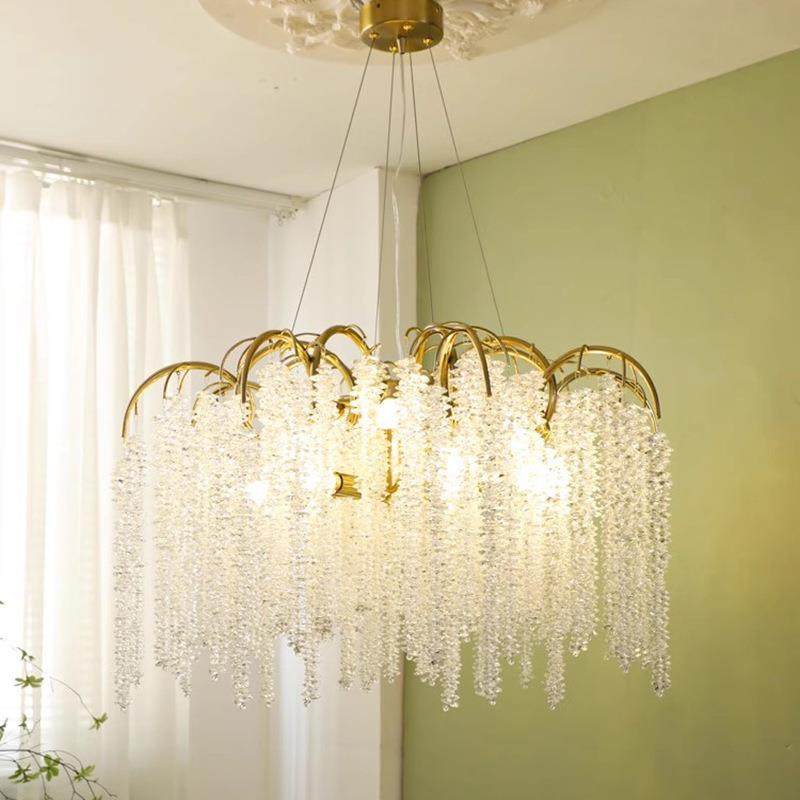 新款跨境水晶灯客厅灯轻法美式个性法式客厅餐厅卧室水晶流苏吊灯,鲜花速递/花卉仿真/绿植园艺,割草机/草坪机,淘宝优惠券,粉丝福利购,淘宝优惠卷