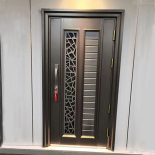 2022新款 入户大门通风推A拉门家用甲级纱窗透气子母防盗门中 韩式