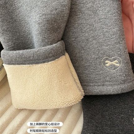 女童加绒加厚裤子冬n天外穿女宝超厚打底棉裤小儿童宝宝一体保暖
