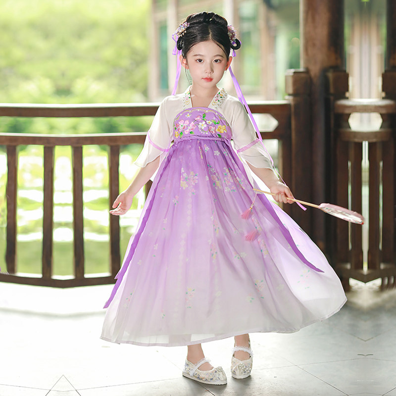 汉服女童夏款儿童古风超仙襦裙中国风2023新款夏装女款Z古装连衣