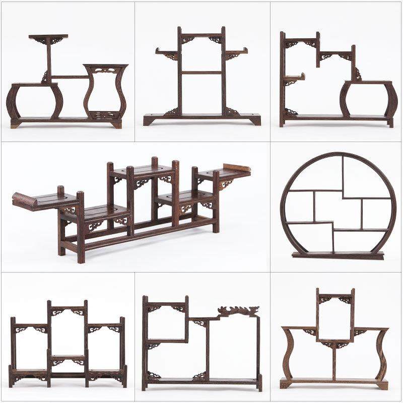 鸡翅木小型博古架摆件实木中式茶杯茶具架子置物架紫砂茶壶展示架,特色手工艺,其他特色工艺品,淘宝优惠券,粉丝福利购,淘宝优惠卷