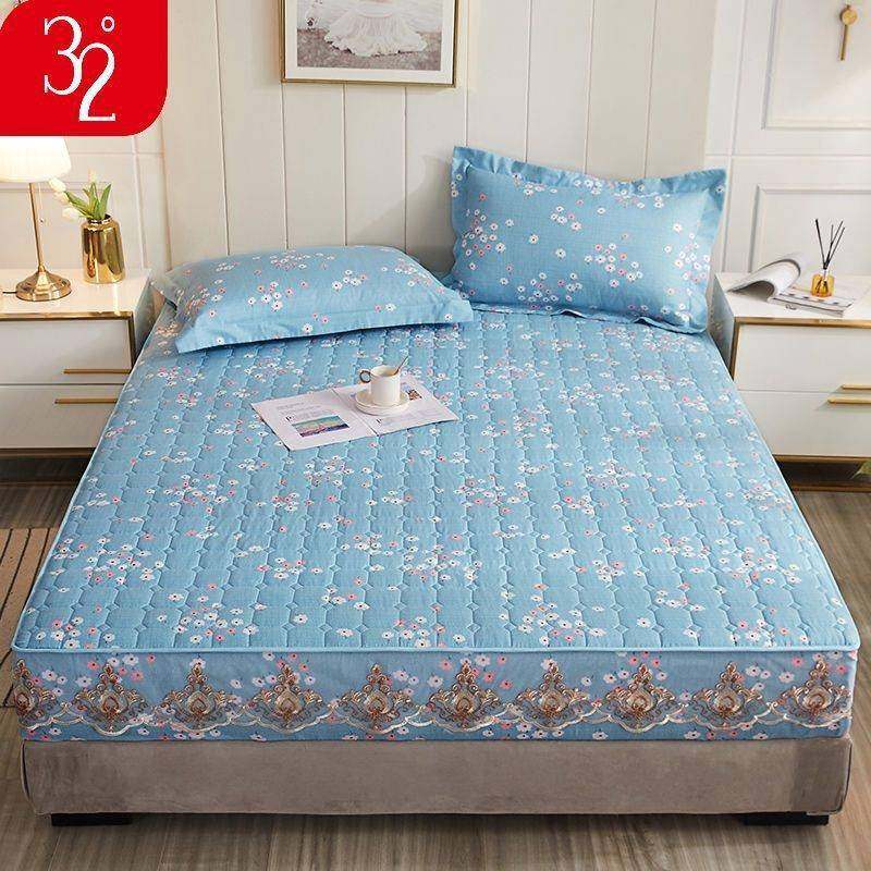 32°蕾丝边夹棉加厚防水床笠三件套席梦思全包防尘床垫罩床裙防,特色手工艺,其他特色工艺品,淘宝优惠券,粉丝福利购,淘宝优惠卷