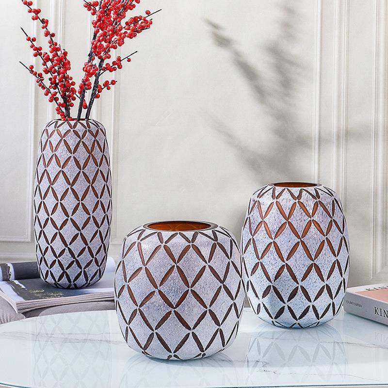 新款创意菠萝欧式北欧风玻璃花瓶高档刻磨工艺轻奢家软装花瓶摆件,特色手工艺,其他特色工艺品,淘宝优惠券,粉丝福利购,淘宝优惠卷