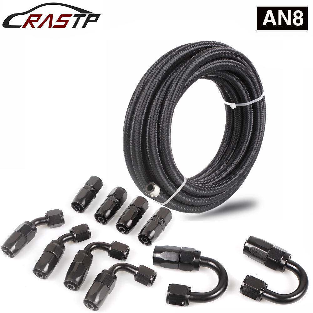 汽车油冷接头套装AN6/8/10黑色编织油冷器油管套件6米3.6米5米6.1