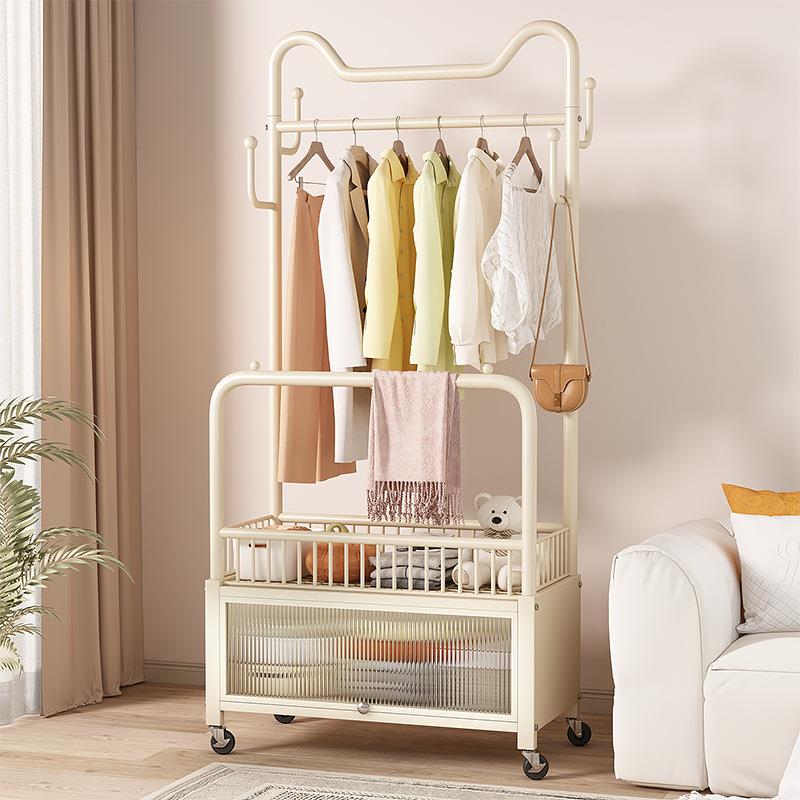 挂衣架落地卧室内双杆猫头衣帽架轻奢可移动客床边隔夜晾衣服架子