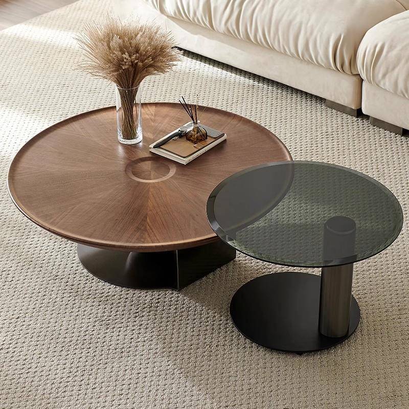 意式极简圆形飞碟茶几现代简约客厅家用小户型轻奢高级感2025新款
