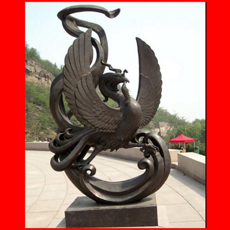 工艺品供应玻璃钢广场雕塑仿真动物雕塑四大神兽朱雀兽雕塑