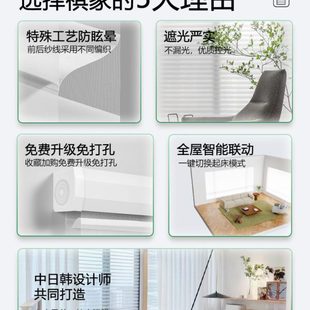厨房里格遮阳窗户拉百叶窗帘免打孔全遮光卷帘隔热香遮挡防水防油