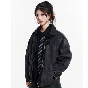 HSNH【座山雕两面穿夹克】拼接纹理面料冬季外套棉服
