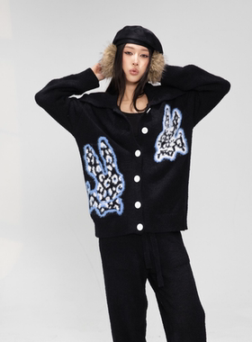 HSNH【星空涂鸦风套装】家居服男女同款冬季慵懒风显瘦百搭半边绒