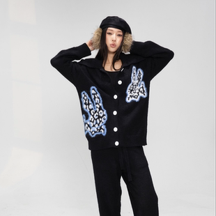 HSNH【星空涂鸦风套装】家居服男女同款冬季慵懒风显瘦百搭半边绒