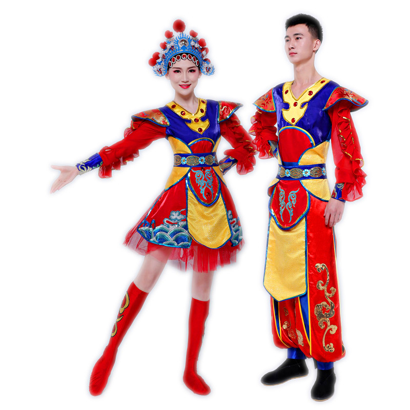 成人京剧戏曲现代舞时尚打鼓服演出服中国风水鼓开场舞蹈服装