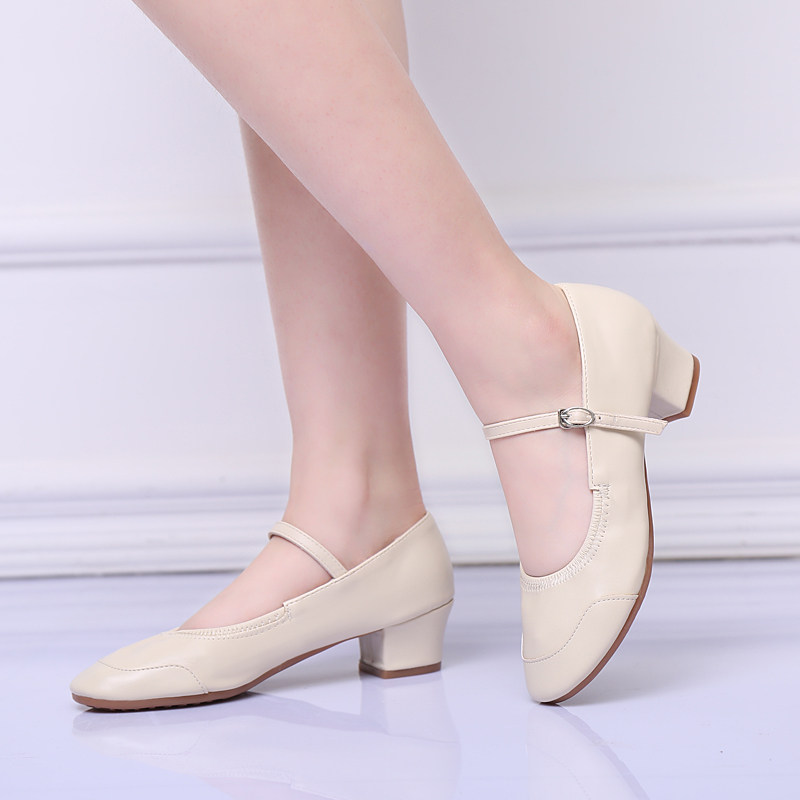 广场舞鞋中跟真皮女夏季白色舞蹈鞋成人四季软底中老年交谊跳舞鞋,运动/瑜伽/健身/球迷用品,广场舞鞋,淘宝优惠券,粉丝福利购,淘宝优惠卷