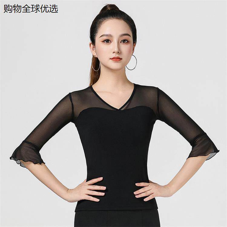 拉丁舞蹈服女上衣练功跳