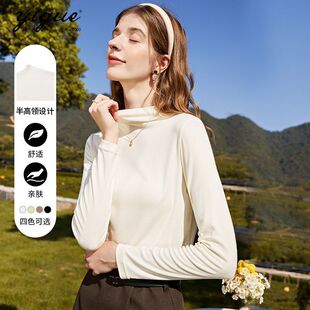 香影白色针织打底衫女2025冬季新款气质修身长袖半高领内搭小上衣