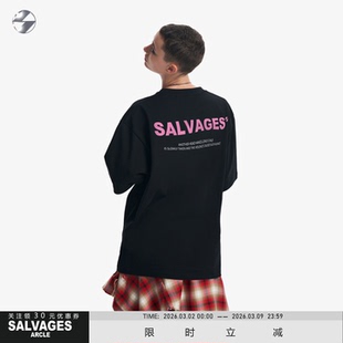 SALVAGES新款短袖纯棉重磅宽松百搭潮牌美式高街高级感简约T恤