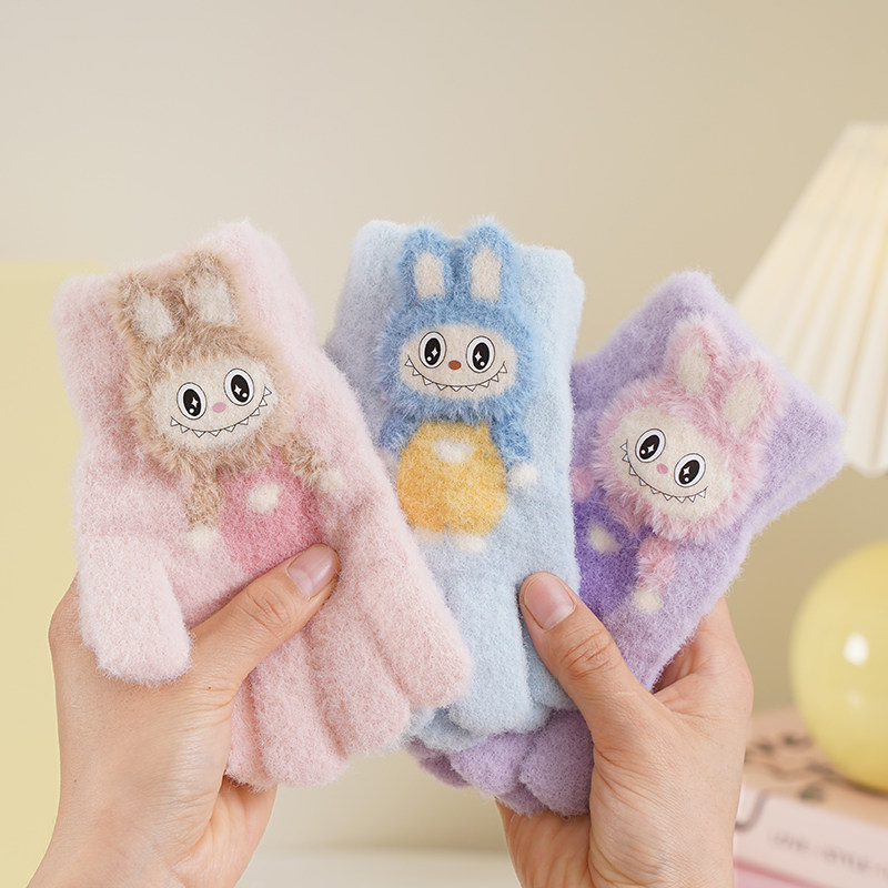 儿童手套拉布3-15岁女冬季