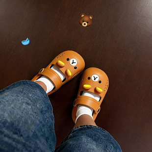 包头凉拖鞋 轻松熊洞洞鞋 室内居家eva防滑拖鞋 外穿2026新款 女夏季