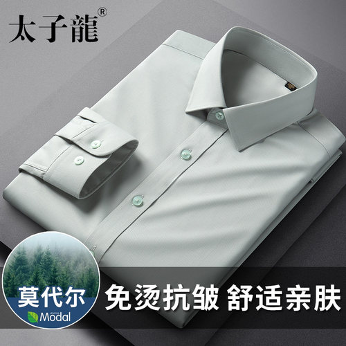 太子龙免烫弹力男士衬衫