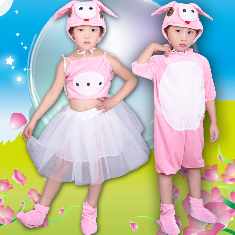 极速儿童动物服小猪演出服幼儿三只F小猪道具服装小猪吃的饱舞蹈