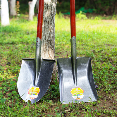 极速铁锹农用锰钢加厚木柄铁铲子挖土神器尖N方煤锹头户外植树工