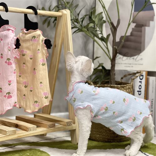 极速无毛猫衣服春j夏矮脚无袖可爱薄公主裙打底柔软弹力透气德文