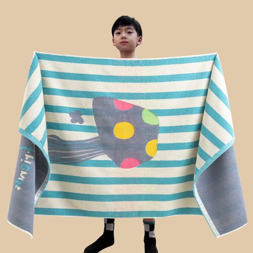 新品儿童浴巾家用纯棉吸水中大男童小孩专用L宝宝洗澡游泳裹巾202