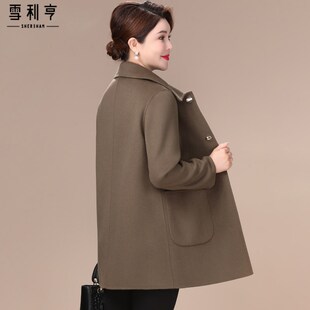 妈妈双面A绒大衣中年大码 新款 40岁50岁羊毛 小个子中年女冬装 新品