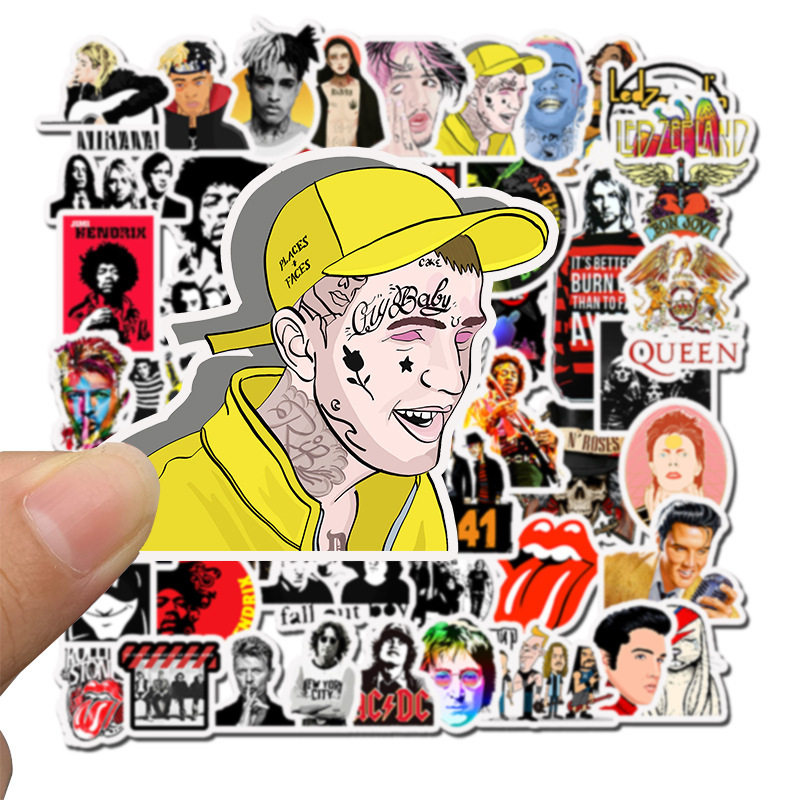 极速50pcs Rock Roll Music Retro Band Stickers QWaterproof ni