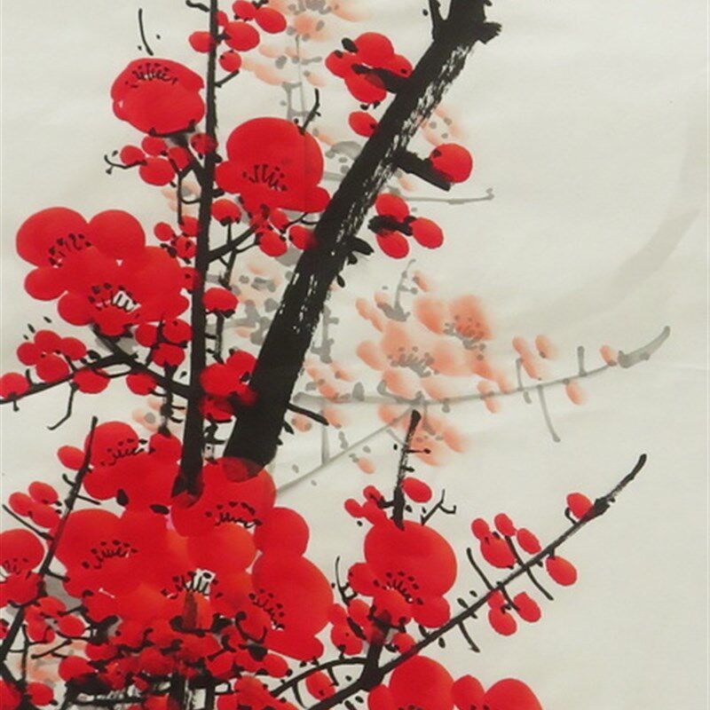 新品无款画芯字画k客厅国画梅花四尺斗方写意花鸟画水墨手绘作品E