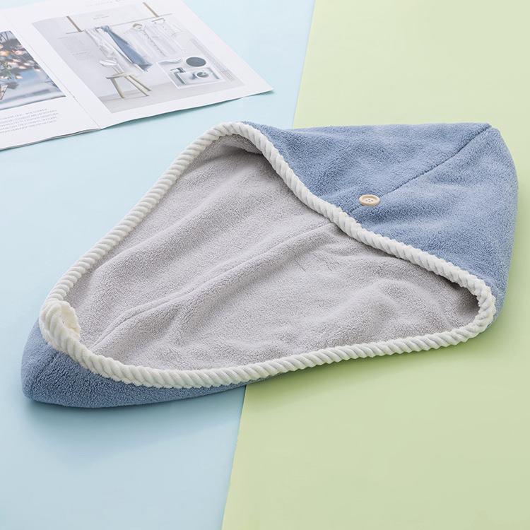 新品【藏疆包邮】【拍一r发二】双层加厚珊瑚绒干发帽女超细纤维