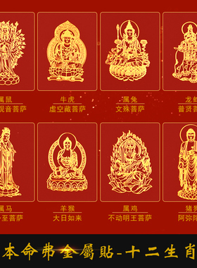 极速十二生肖本命佛手机贴金属贴兔年本I命年虚空藏菩萨笔记本装