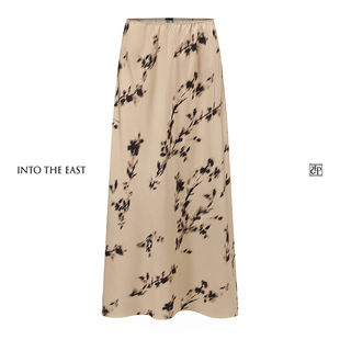 【波嬉】Into The East己印桑蚕丝花影长半裙