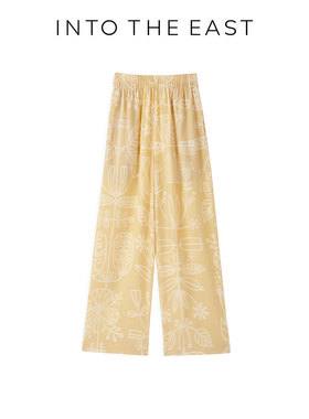 Into The East己印黄色图腾咖长裤