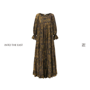 Into The East茛苕油彩长袖宽松塔状连衣裙